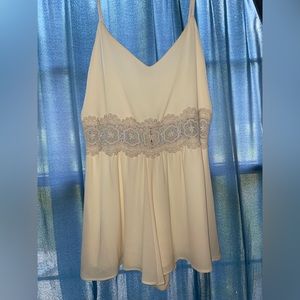 Cream romper with lace